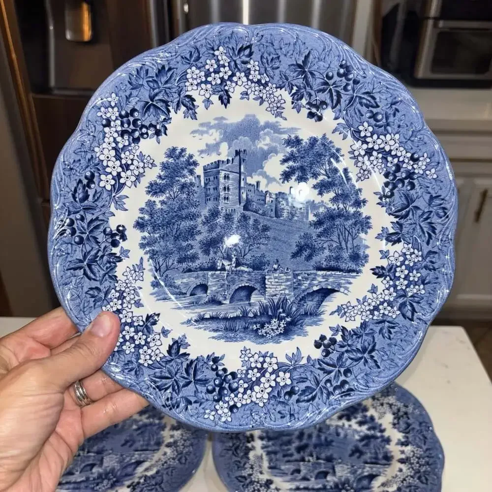 Vintage J & G Meakin Romantic England Haddon Hall Dinner Plate Set Of 5